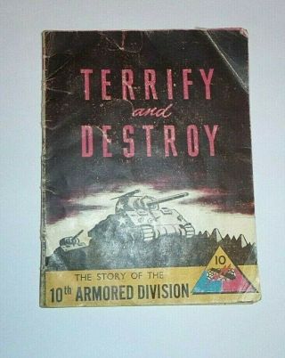 Small Paperbound 10th Armored Division Unit History 1945 - Rare To See