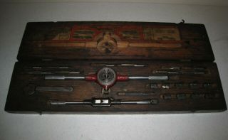 Rare Vintage Hercules Screw Plate 3xx Greenfield Tap & Die Set In Wooden Box
