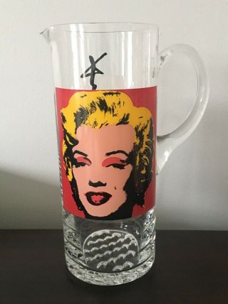 Rare Vintage 1977 Andy Warhol Marilyn Monroe Glass Martini Pitcher