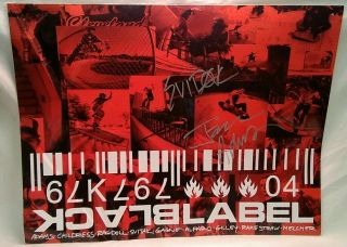 Jason Adams Autographed Black Label Skates Rare Skateboarding Poster 17 X 22in.