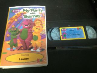 My Party With Barney Rare Oop Custom Vhs Video Kideo Staring Lauren