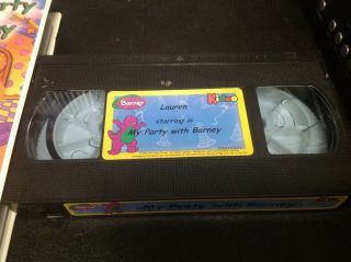 MY PARTY WITH BARNEY Rare OOP Custom VHS Video Kideo Staring Lauren 2