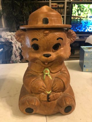 Rare Collectable Twin Winton Ranger Bear W/hat Cookie Jar Marked 