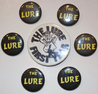 The Lure Gay Bar Club York City Leather Meatpacking Pins Buttons Rare Soho