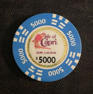 Isle Of Capri Casino,  Rare $5000 Chip,  Bahamas - Caribbean