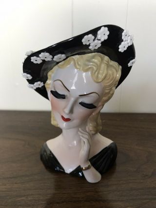 Vintage Lady Head Vase Rare Unmarked