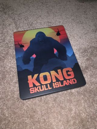 Rare 3d Kong Skull Island Steelbook (4k Uhd,  Blu - Ray/blu - Ray,  Digital Hd,  2017)
