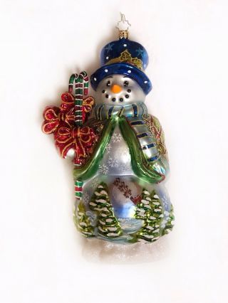 Christopher Radko Christmas Snowmen Ornament,  Retired And Very Rare 8” Tall