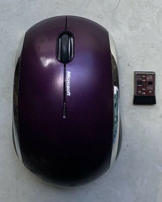 Microsoft Wireless Mobile Mouse 6000 With Receiver - Rare Purple Windows