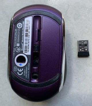 Microsoft Wireless Mobile Mouse 6000 with Receiver - Rare Purple Windows 2