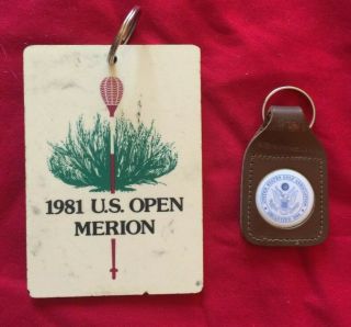 Merion Golf Club Rare Vintage 1981 Open Large Bag Tag And Key Fob