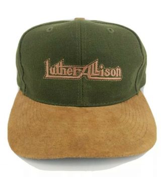 Rare Vintage Luther Allison 1995 Tour Hat Snapback Cap Suede Wool Green 90s Exc