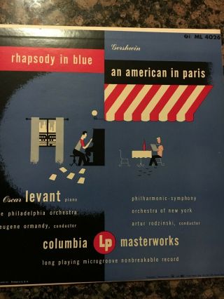 Gershwin Rhapsody In Blue An American In Paris: Rare Cover Columbia Lp (ml4026)