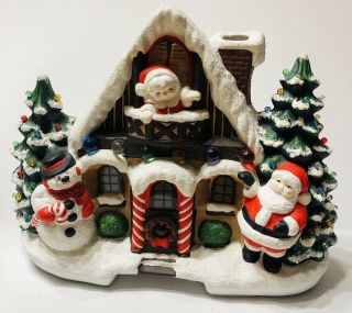 Vintage “rare” 1983 Santa Claus Light Up House By Modern Light Craft Mold