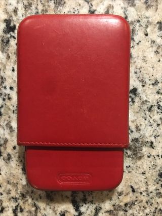 Rare Vintage Coach Red Leather Business Card Holder