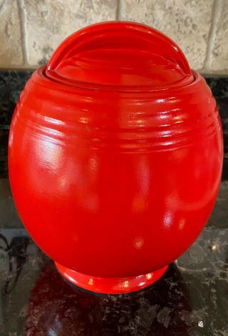Rare Vintage Hall’s China Art Deco Cookie Jar Red