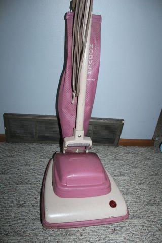 Rare Vintage Pink Hoover 589 Convertible Upright Vacuum Cleaner Metal Base