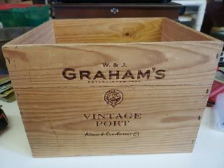 Rare Wine Wood Panel W & J Graham’s Vintage Port Bottles 2000 Crate Box Side