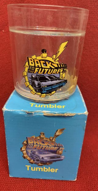 Vintage Rare 1989 Back To The Future Glitter Tumbler Cup Applause W Box Marty