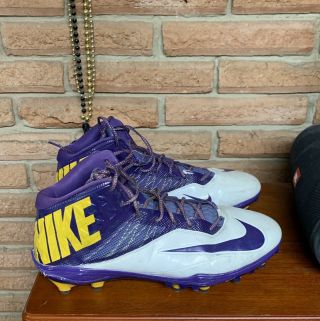 Nike Lsu Tigers Team Game Worn Football Cleats Shoes 2014 Size 15 - Rare National