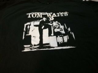 Tom Waits Black White 2 Stich Shirt No Tag Xxl Nmnt Tear @ Tag Base Rare Htf Vtg