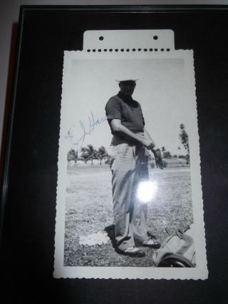 Rare Vintage E.  J.  Dutch Harrison Signed Pro Golf Private Unseen Photo 1950s