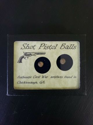 Vintage Rare Chickamauga Ga Civil War Artifact Shot Pistol Balls Set
