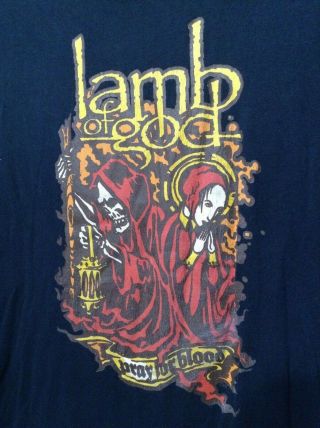 Vintage Lamb Of God Pray For Blood 2007 Tour Band Tee T Shirt Size Large Rare