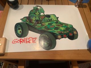 Gorillaz Rare 2001 Jeep Poster Jamie Hewlett Damon Albarn