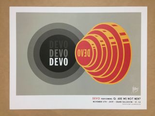 Devo Concert Poster Rare Kii Arens 2009 San Francisco 24x18