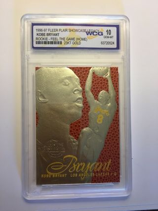 Kobe Bryant Rc Card 1996/97 Ex - 2000 Gem 10 Feel The Game Rc Very Rare Sp