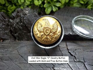 Old Rare Vintage Antique Civil War Relic Eagle " C " Cavalry Button Extra Quality