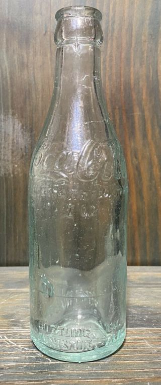 Rare Script Coca Cola 7oz Ss Bottle Anniston Alabama Early Ala