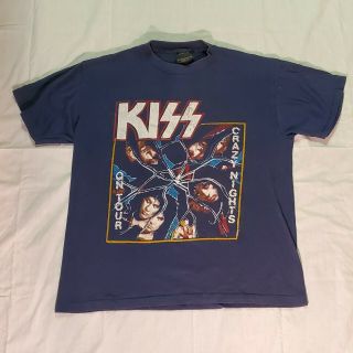 Rare Vintage 1987 Kiss Crazy Nights Tour Ted Nugent T - Shirt Large 42 - 44