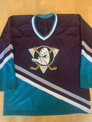 Vintage NHL Anaheim Mighty Ducks CCM Jersey Size Men ' s Large Rare 90s D2 D3 2