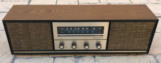 Rare 1960s Stewart Model W - 1100 Am / Fm Dual Speaker Table Top Solid State Radio