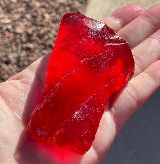 Huge,  Rare Juicy Red Partial Fresnel Lens From Sea Of Japan,  Russia Wow