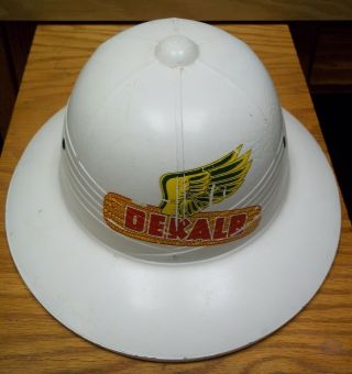 Vintage Dekalb Seed Helmet Hat Cap Rare Flying Corn Logo Pith Safari
