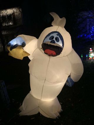 Rare Gemmy Airblown Inflatable Rudolph Bumble.  8 Ft 2