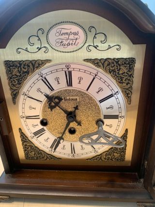 Rare Vintage Bulova Tempus Fugit Mantel Clock West Germany 340 - 020 w/Key & Book 2