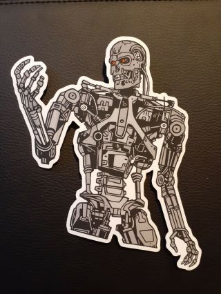 Terminator T - 800 Sticker VARIANT by Tyler Stout Not mondo Poster Arnold T2 RARE 3