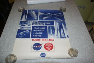 Rare Nasa Apollo Era Critical Space Item Manned Flight Awareness 17 X 22 Poster