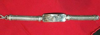 Ww Ii U.  S.  Army Air Corps Pilot/crew Wings Bracelet - Sterling Sil - 8 In.  - Rare Exc