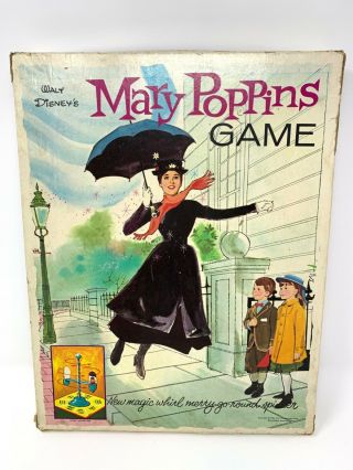 Vtg Rare 1964 Whitman Mary Poppins Board Game Walt Disney Merry Go Round Spinner