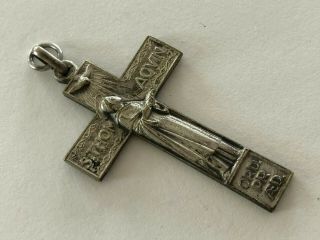Vintage Catholic Religious Holy Medal / St Thomas Aquino Cross / Latin / Rare
