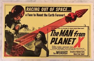 Vintage Rare The Man From Planet X Movie Poster Card 14 " X 22 " Benton Card.