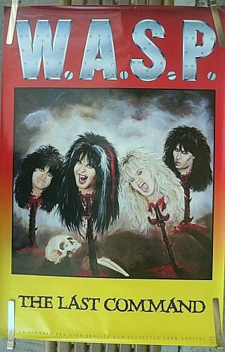 Very Rare Wasp The Last Command 1985 Vintage Music Store Promo Poster