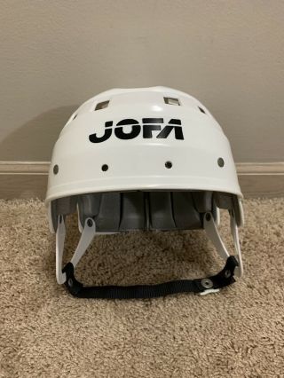 Men Rare Vintage White Jofa Sr Helmet Made In Sweden