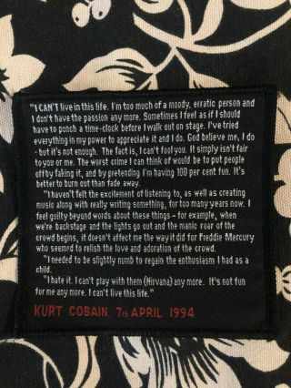 Kurt Cobain - Suicide Note Patch - Rare - - Vintage 1994