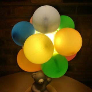 Dolly Inc Teddy Bear Duck Balloon Night Light Lamp Rare